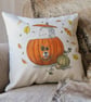 Personalised Autumn Pumpkin Dog Cushion - "Jack-O'-Lantern" - Image 1
