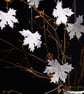 Gold Glitter Maple Leaf Decorations: Embroidered Ivory Hanging Ornaments