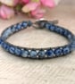 Sodalite and leather bracelet with dragonfly button - Image 6