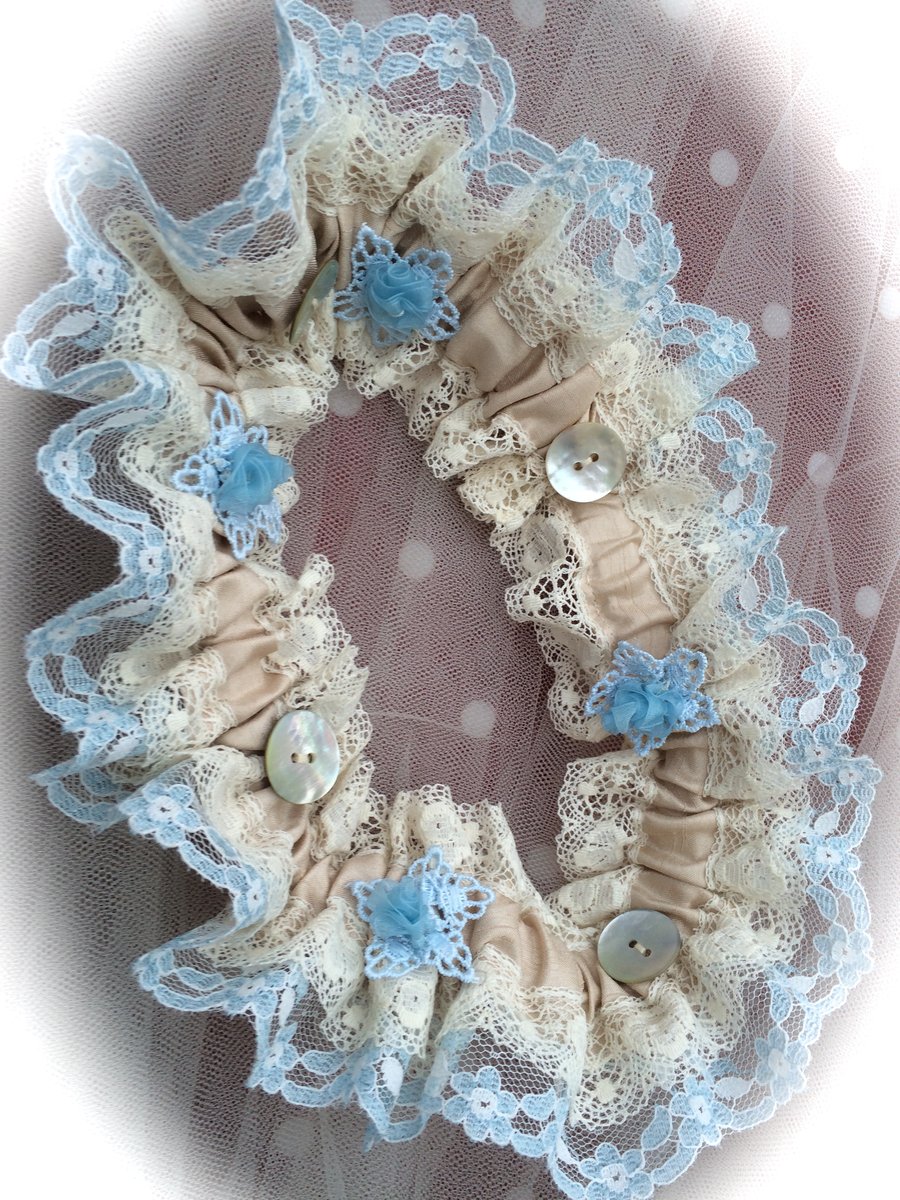 Victoriana Wedding Garter - Blue