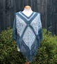 Petrol and Blue Mix Crochet Poncho - Design A542 - Image 6