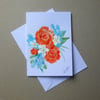 original hand painted floral blank greetings card...( ref FA 301 M1 )