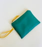 Fern Print Linen Zip-Up Pouch; Makeup Bag; Hand printed Purse  - Image 2
