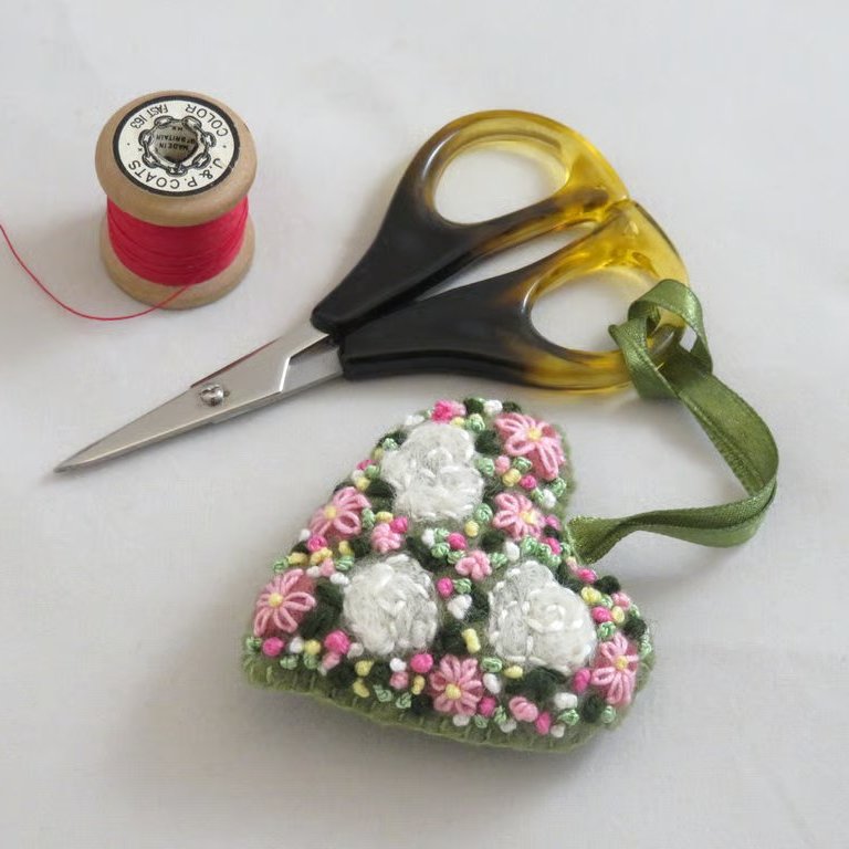 White roses embroidered Scissor Keeper
