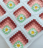 Crochet Daisy Baby Blanket – Peach Granny Squares - Ready to Ship  - Image 5
