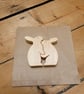 Wooden Rabbit Hug ornament - Image 3
