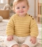 Hand-Knitted Toddler Jumper with Textured Stripe – Peanut Yellow(2-3y) - Image 2