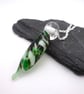 mint choccy chip glass droplet pendant necklace - Image 1