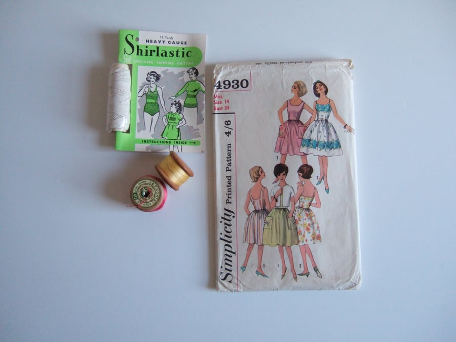 Vintage sewing or dressmaking pattern for a sundress.Original 1960’s design