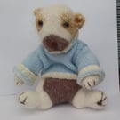 Sweet new born knitted puppy collectable