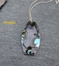 Multicolour enamel pendant with sterling silver chain - Image 5