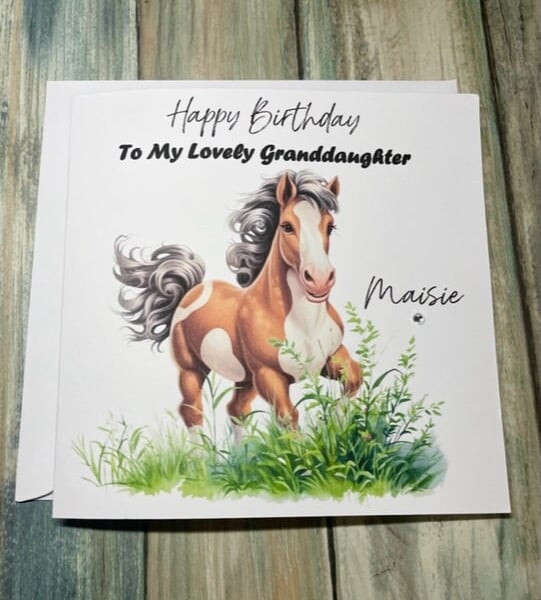 Horse Personalised Card For Her Happy Birthday Daughter Granddaughter Niece