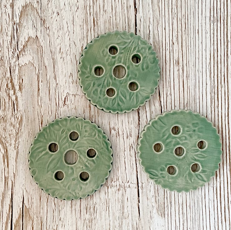 Jade Green Ceramic Flower Arranging Frog Folksy