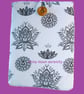 Black Lotus Flower Print on white background, Book-Kindle Sleeve
