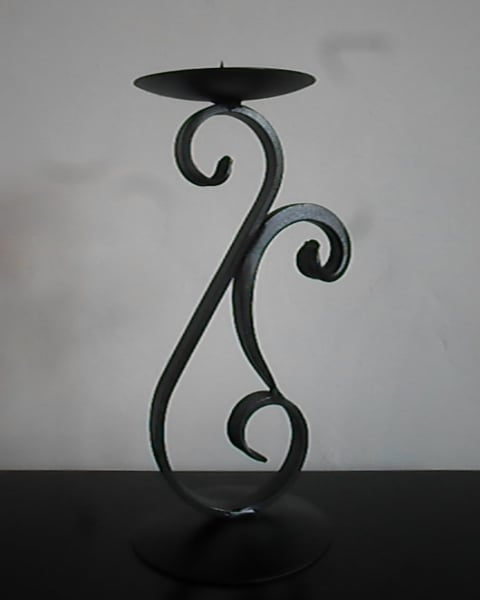 Scrolled Candle Holder....................Wrought Iron(Forged Steel) 