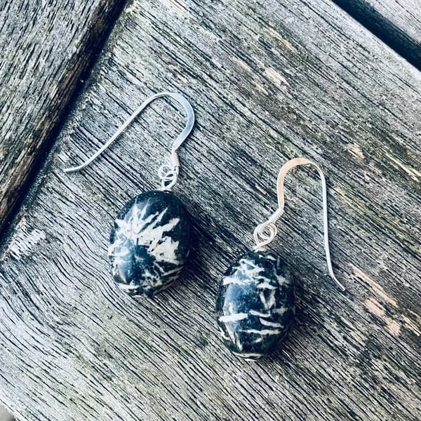 Jasper Oval Drop Earrings 