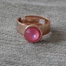 Ultra Pink Coral AB Swarovski Solitaire Ring