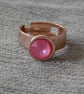 Ultra Pink Coral AB Swarovski Solitaire Ring - Image 1