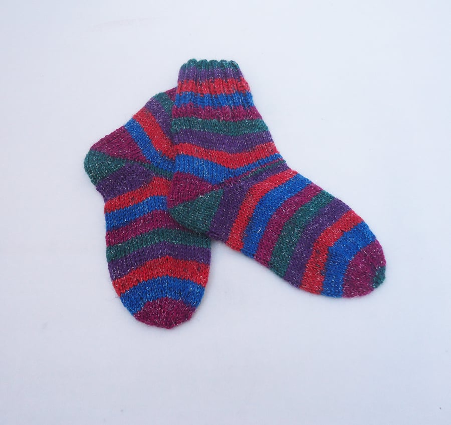 Hand Knit Socks for Children, Toddlers Socks, Winter Socks, Sparkle Socks