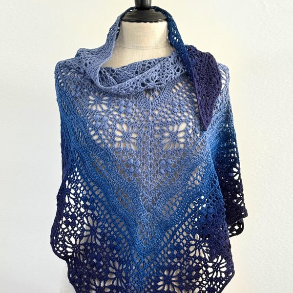 Crochet Wrap - Denim Blues
