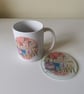 It's Not Hoarding If It's Yarn Mug & Coaster set, 11oz Mug & Glass Coster