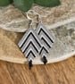 Black grey and silver beadwork diamond earrings  - Image 2