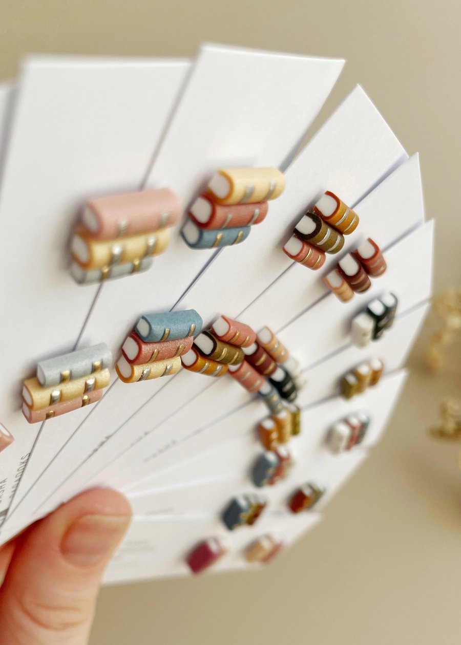 Bookish handmade stud Earrings