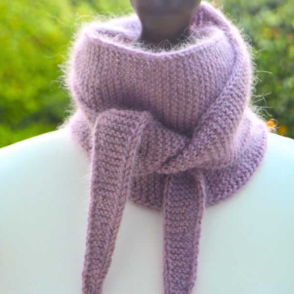 Knitted Small Triangle Scarf Harmony Scarf Merino Mohair Silk 