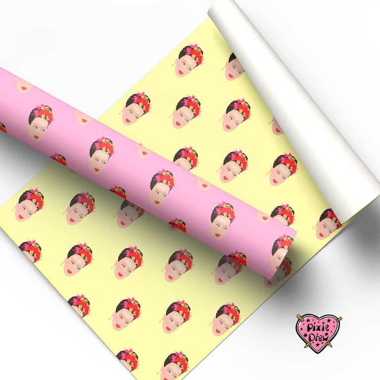 Frida Gift wrap in pink or yellow