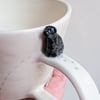 Handmade Black Labrador Cup with Hearts and Paw Prints Perfectly Imperfect