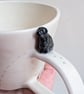 Handmade Black Labrador Cup with Hearts and Paw Prints Perfectly Imperfect