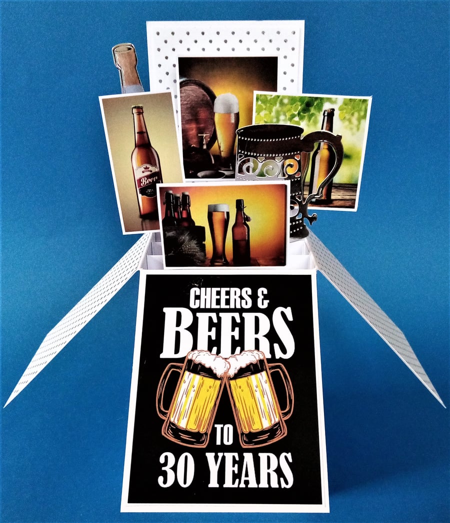 Men's 30th Birthday Card with Beer