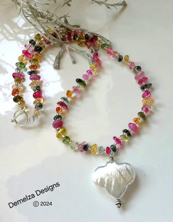 Rainbow Quartz, Seed Bead & Quality  Silver Plated Necklace 