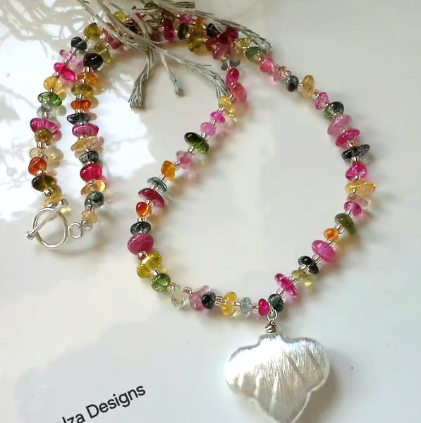 Rainbow Quartz, Seed Bead & Quality  Silver Plated Necklace 