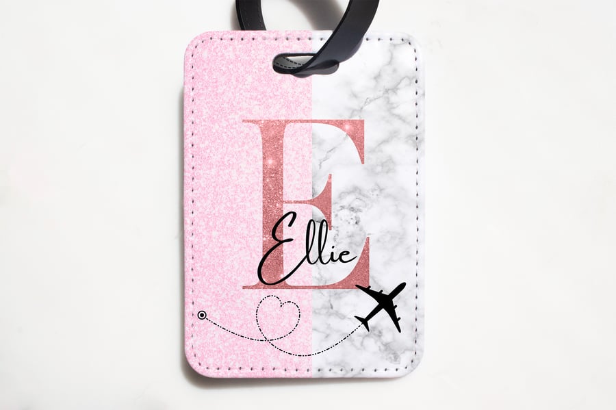 Half Marble - Personalised Luggage Tag