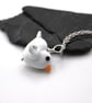 glass seagull pendant necklace - medium - Image 3