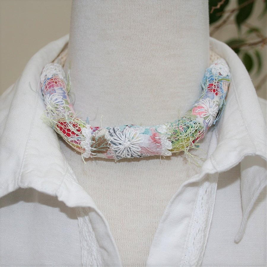 Textile Embroidered Necklace