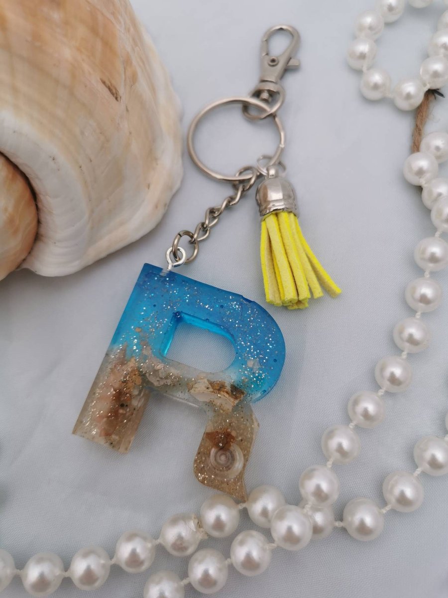 Resin Beach Keyring -R