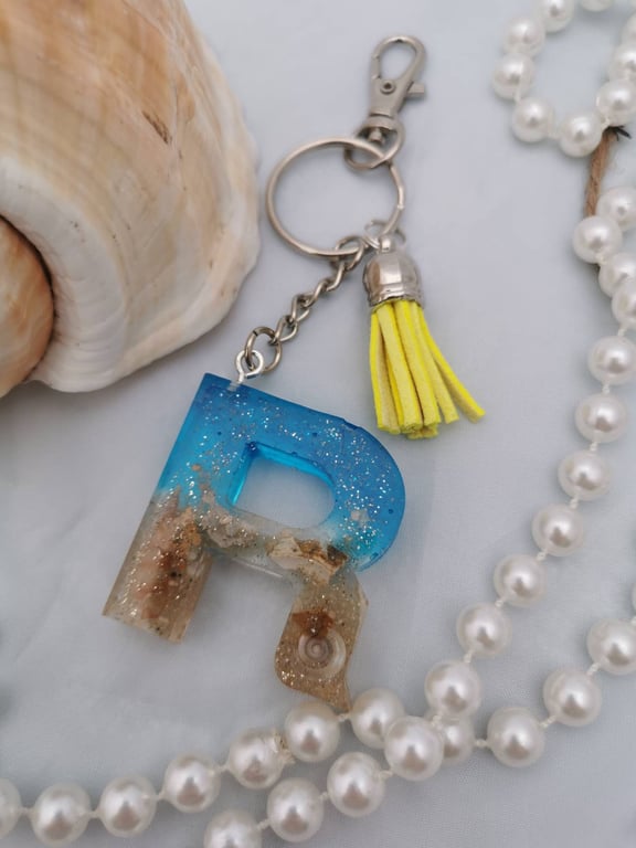 Resin Beach Keyring -R