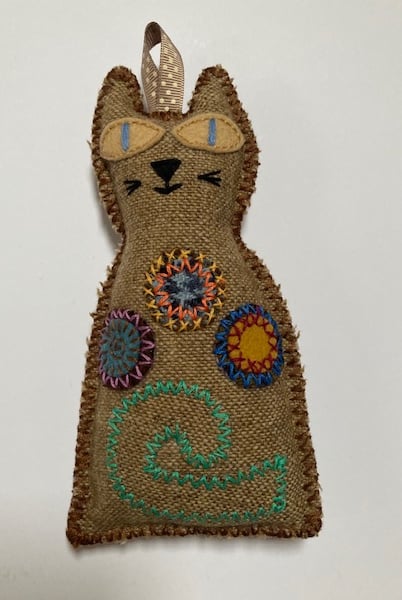 Cat shaped , Krazy Katz, dried lavender filled hanging house decoration