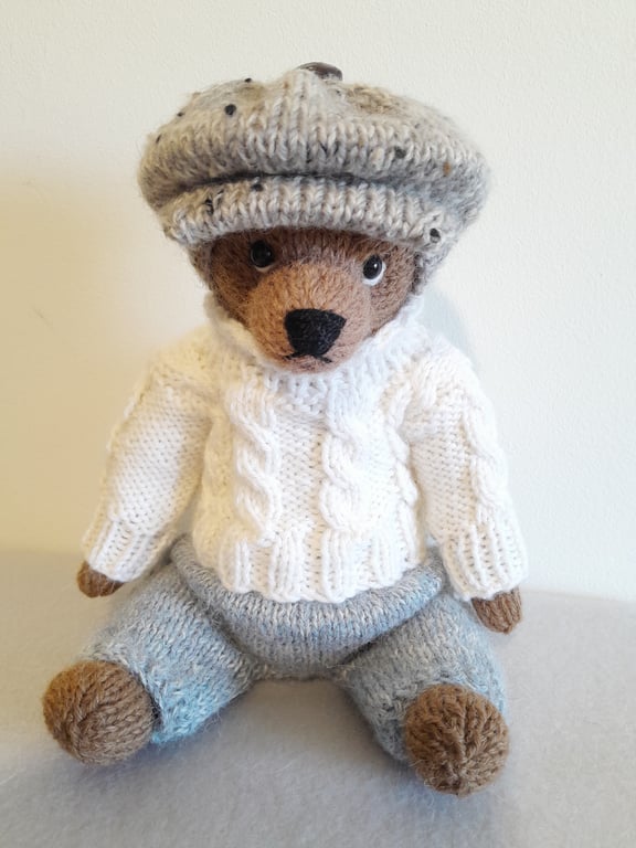 Knitted Mohair Bear, Traditional Teddy Bear 