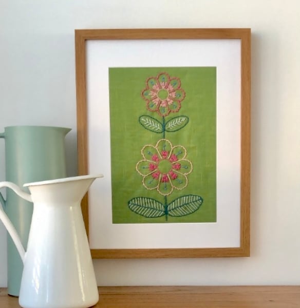 Mary Flower Embroidery Kit - Green