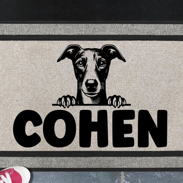 Whippet Dog Door Mat No.2 - Personalised Whippet All Weather Doormat - 45x70cm 