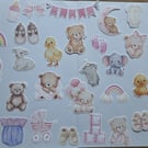 Baby Girl Sticker Bundle - Cute Baby Stickers - Newborn, Nursery & Scrapbooking 