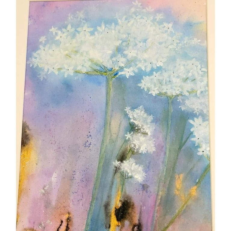 Cowslip original artwork. Watercolour and acrylic ink painting.