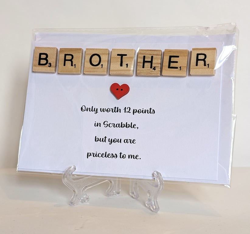 Brother only worth 12 points in Scrabble greetings card