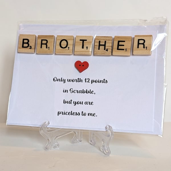 Brother only worth 12 points in Scrabble greetings card