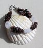 SALE - Red Tigers Eye & Crackled Clear Quartz Gemstone Bracelet "Monarch Dew" - Image 1