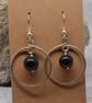 Blue Goldstone and Sterling Silver Hoop Earrings - Image 2