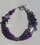 Purple Jade & Amethyst Gemstone Crystal Bracelet "Violet Haze" - Image 3